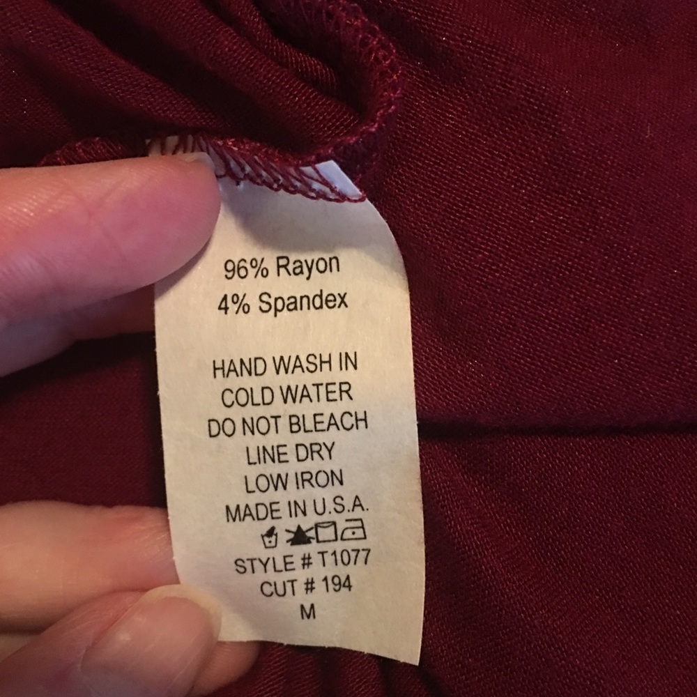 Maroon Top with Animal Print Sleeves and Trim - Picture 5 of 5